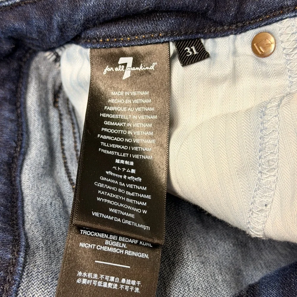 7 For All Mankind Dark Blue Denim Skirt - Picture 5 of 7